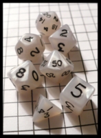 Dice : Dice - Dice Sets - Mini Koplow White Pearl with Black Numerals - Ebay June 2010